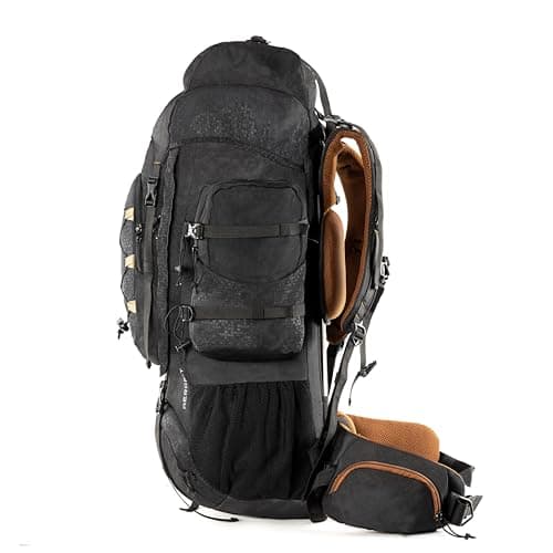 Tripole Walker Pro 80L Hiking Backpack with Laptop Compartment – Waterproof Travel Rucksack for Women and Men with Internal Frame & Rain Cover, 17” Laptop Section, Black — view 2