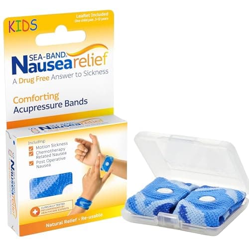 Sea-Band Blue Kids Travel & Motion Sickness Acupressure Wristband, 1 Pair