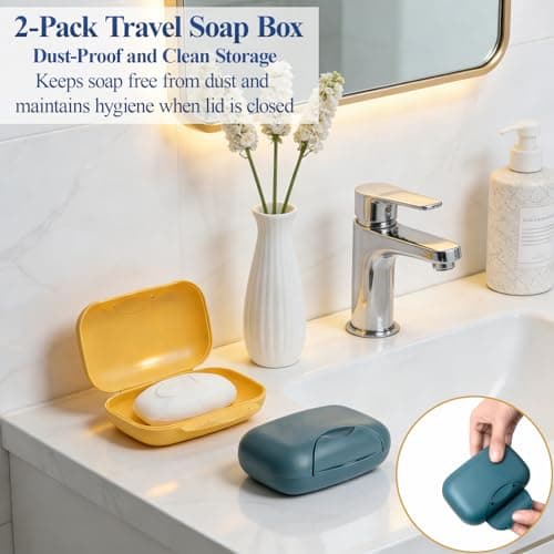 Soap Dish With Lid, Soap Holder, Travel Soap Case, Closable Soap Holder To Keep Soap Clean,Waterproof Leakproof Portable Soap Box For Soap Bar, Shower, Bathroom, Travel, Hiking,Gym - 2PCS — view 4