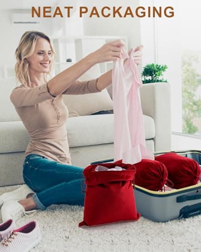 Julai Travel Shoe Bags, Velvet Drawstring Shoe Bags — view 5