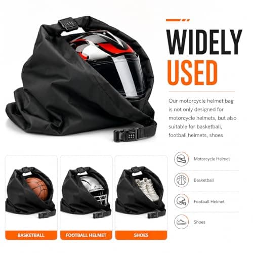 Esoes 30L Lockable Motorcycle Helmet Bag 420D Oxford with Combination Lock — view 3