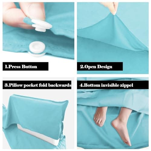 BREENHILL Sleeping Bag Liner, Travel Sheet with Zip, Glacier Blue 80cm — view 4
