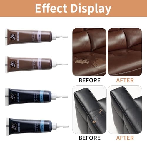 4PCS Leather Repair Kit Black Brown Vinyl Repair Kit Leather Filler Repair — view 3