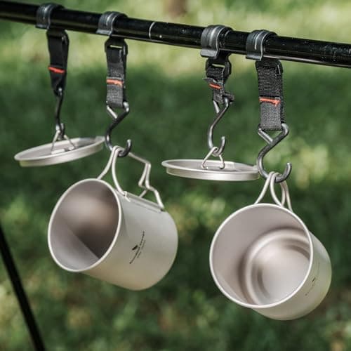 Boundless Voyage Camping Cookware 420ml Titanium Camping Pot with Lid Foldable Handle Ultralight Titanium Cup Coffee Mug for Backpacking Hiking Ti3025D — view 6
