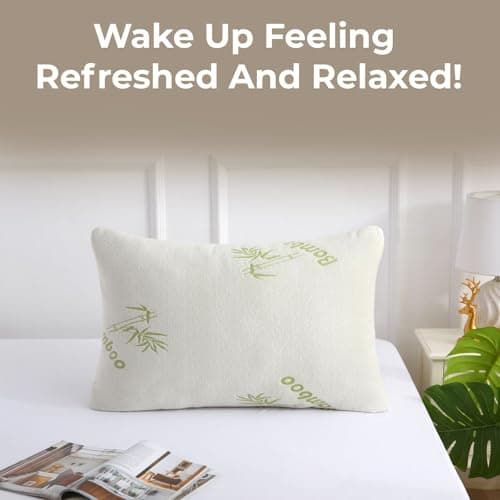 EDS Bamboo Memory Foam Pillow Pack of 1 Medium Firm Pillow for Neck & Shoulder Support Breathable Bed Pillow with Removable Machine Washable Cover for Side Back & Stomach Sleepers (Pack of 1) — view 5