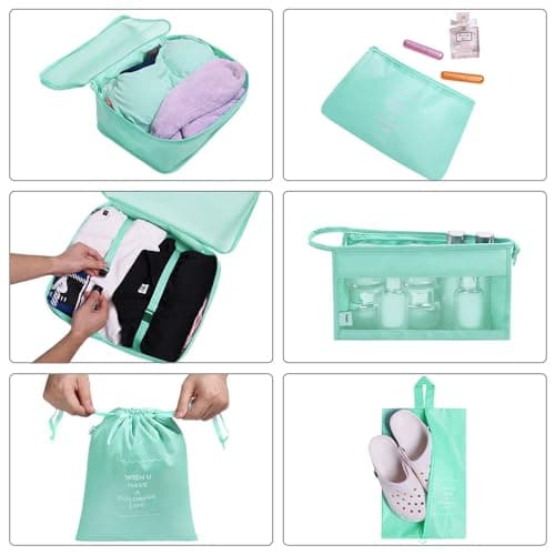OSDUE Packing Cubes for Suitcase, 8PCS Thickening Travel Organiser Packing Bags Lightweight Travel Accessories Organizers Essentials Clothes Shoes Cosmetics Toiletries Storage Bags — view 3