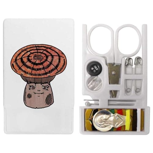 Azeeda 'Sleepy Coral Mushroom' Mini Travel Sewing Kit (SE00044348)