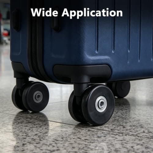 HKATOPS Luggage Replacement Wheels Set, 4 Pack Rubber Caster Wheels with Bearings & Axles for Suitcase Trolley Repair (50mm*18mm) — view 5
