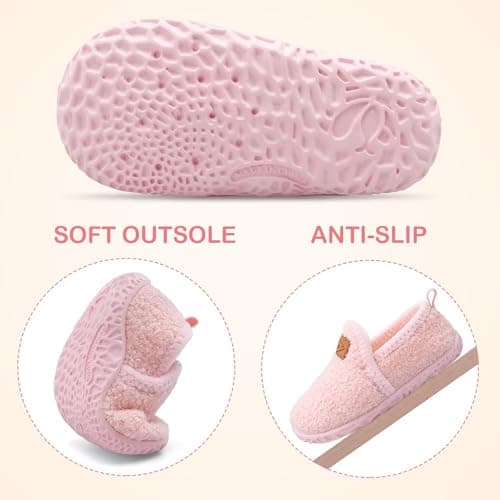 JIASUQI Toddler Slippers Boys Girls Slip on House Shoes Lightweight Baby Sock Shoes Outdoor Kid Walking Shoes(Pink 142,UK Size 5.5-6) — view 4