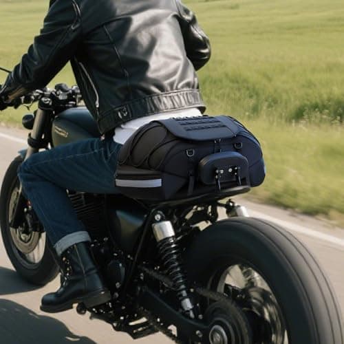 Motorcycle Rear Seat Bag Travel Luggage Saddle Bag Motorbikes — view 2