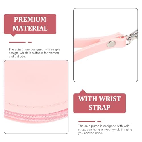 Hemobllo Small Silicone Change Purse with Keychain and Wrist Strap for Women and Girls, Easy to Carry Pink Coin Purse for Travel and School, Simple Design Organising Coins and Earphones — view 5