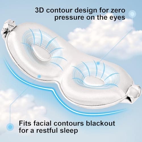 Desmend Silk Eye mask for Sleeping 3D Anti Wrinkle Skin Friendly Black Out Silver Grey — view 2