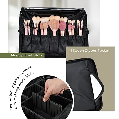 Large Oxford Fabric Professional Makeup Bag with Removable Back Strap — view 4
