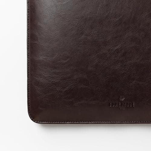 Comfyable Laptop Sleeve 14 Inch Precisely Compatible with MacBook Pro M5 Pro/Max 2026 A3426 A3427 M4 M3 M2 M1, Faux Leather Cover Case 14 in, Dark Brown — view 3