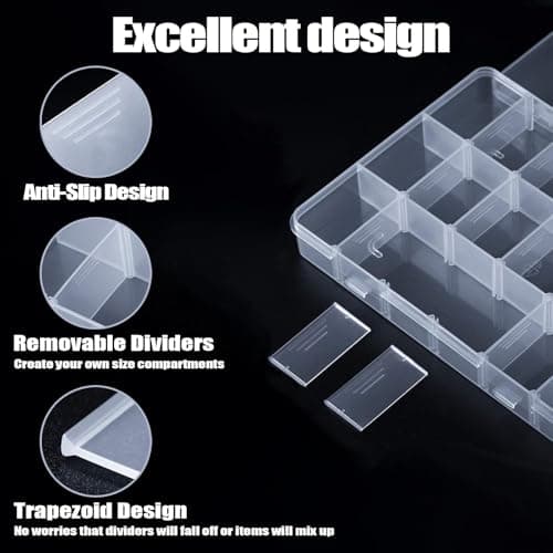 Multi Plastic Kids Travel Trays with 18 Compartments, Clear PP Storage Case for Plane Snack Box — view 3