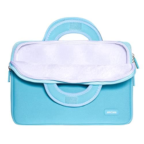 amCase for Chromebook Case-11.6 to 12 inch Neoprene Travel Sleeve with Handle-Turquoise — view 4