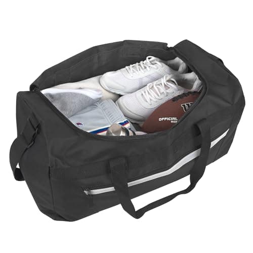 24 Pack Reflective Duffle Bags Bulk for Homeless Adults, Gym, Foster Kids Bulk Duffel Bags Wholesale (Black Pack) — view 3
