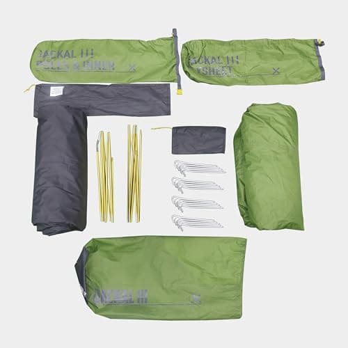 OEX Jackal III V3 3 Man Technical Tent with Porch Area, 3 Person, Compact Pack Size, Lightweight & Easy to Pitch in 5 minutes, Ideal for Backpacking, Hiking & Wild Camping, 5000mm HH (Green) — view 4