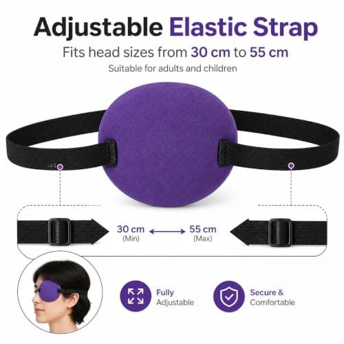 Eye Patch Set 6 Pack Adjustable 3D Eye Covers for Adults Kids — view 4