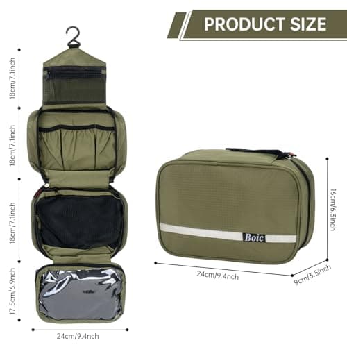 Boic Hanging Toiletry Bags, Wash Bags for Men, Travel Toiletries Bag Men — view 4