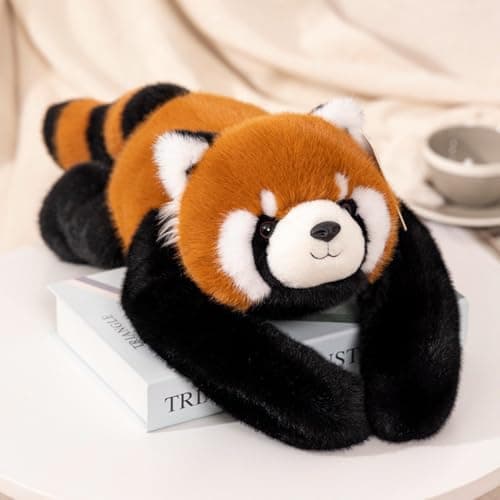 Annco 1lb 17.7‘’ Weighted Red Panda Plush Soft Toy,Anxiety Stress Relief Calming Sensory Toy for Kids Adults,Cute Plushie for Home Office Travel Decor