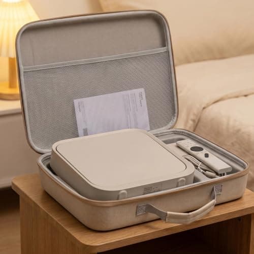 Portable Projector Case Hard Shell EVA Organizer with Top Handle, Mesh Pocket and Zip Around Storage for Z6X Home Travel Projector Case Eva Shell Storage Bag Hard Carry Handle Zip Closure Mesh Pocket — view 5