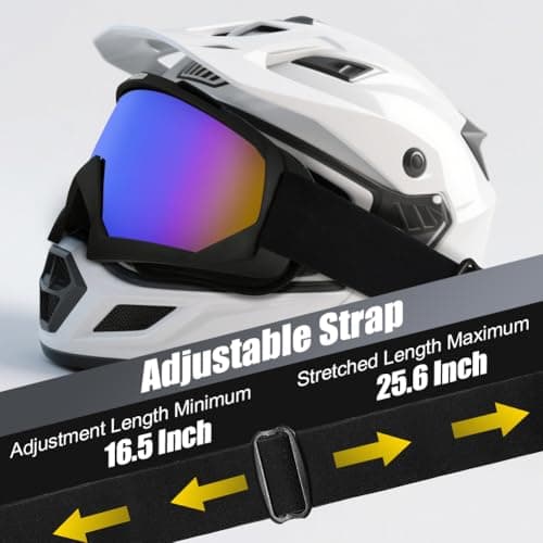 HOTUT Bike Motorcycle Goggles for Riding, Dirt, Ski, ATV, Racing, Windproof & Dustproof Dirt Bike Motocross Goggles, UV400 Eyewear Padded Soft Thick Foam, Motocross Helmet Windproof Glasses for Adults — view 6