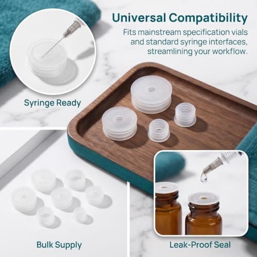 Zerodeko 150pcs Press-In Medicine Bottle Adapter Plug - Plastic Glass Bottles Stopper - Leakproof Dosing Adapter for Hospitals, Clinics — view 3