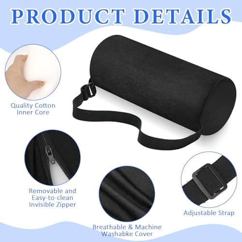 2 Pack Lumbar Roll Pillow for Lower Back Support, Sponge, Washable Cover — view 3
