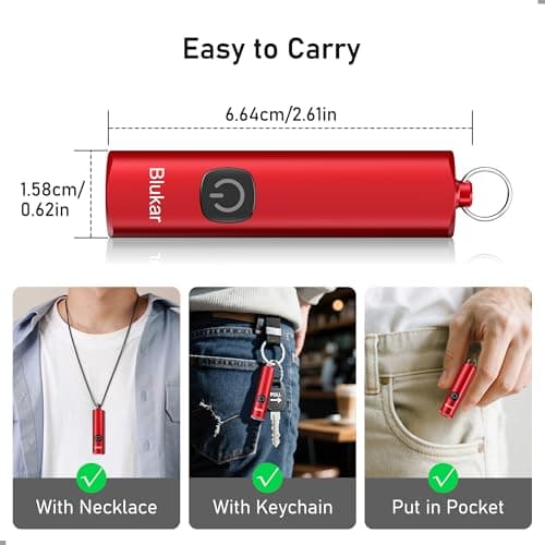 Blukar Mini Torch Rechargeable, EDC Keychain Small Flashlight with 3 Modes — view 5