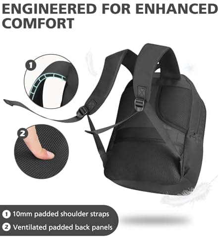 MOCOCITO Backpack for School School Bags Casual Daypacks for Girls and Boys Lightweight Backpack 15.6" Laptop Backpack large backpack college bag for Teenage Black Rucksack — view 5