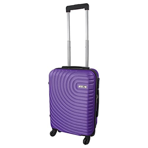 Daniel James Cabin Suitcase - 18” or 20” Lightweight Carry On Hand Luggage with 4 Spinner Wheels - Airline Approved Hard Shell ABS Trolley Case Bag with Combination Lock (Purple, 18-INCH)