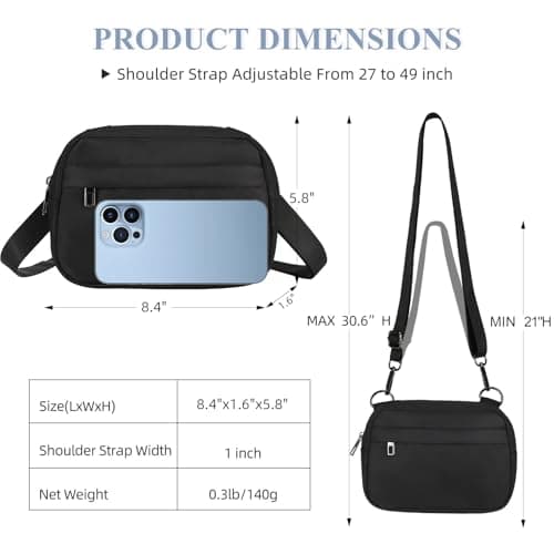 MAXTOP Small Crossbody Bags for Women Men Cell Phone Bum Bag Purse Fanny Pack with Adjustable Strap Black Sling Bag for Traveling Casual Festival Gifts — view 4
