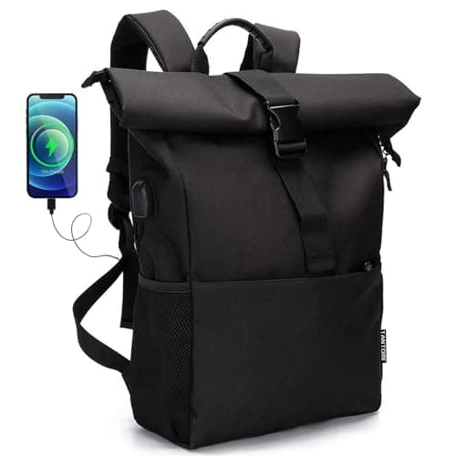 MoFut Rolltop Backpack for Men and Women, Large Laptop Backpack with 15.6 Inch Laptop Compartment, Waterproof Backpack, Multi-Compartment Travel Backpack, School Backpack, Work Backpack for University