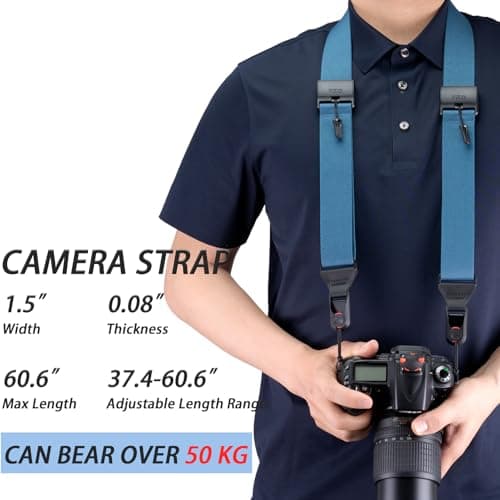 VKO Camera Neck Strap Quick Release Wide Shoulder Straps — view 2