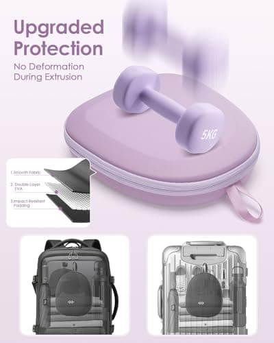 Headphone Case Hard Shell Super-Slim for Sony/JBL/Bose/Soundcore Anker/BERIBES KVIDIO TOZO JLab Over-Ear Headphones Universal Portable Travel Organizer Bag (Purple) — view 3