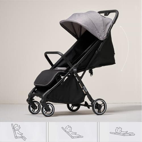 Allis Baby Flick Auto-Fold Stroller with Footmuff & Raincover, Black — view 6