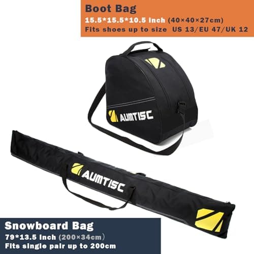 AUMTISC Ski Bag Ski and Boot Bag Combo for 1 Pair of Skis — view 3