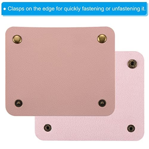 PATIKIL Luggage Handle Wrap, 2 Pack PU Handbag Grip Cover Protector Identifier with Clasp for Suitcase Grocery Shopping Bag, Pink — view 4