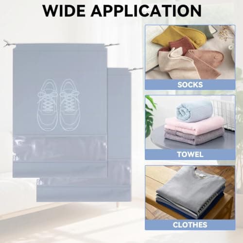 20PCS Shoe Storage Bags Travel Accessories Drawstring with Transparent Slot — view 6