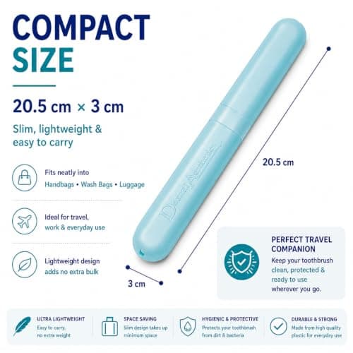 Dental Aesthetics 2 x Toothbrush Case Travel Cover ~ 1 Pink & 1 Blue — view 3