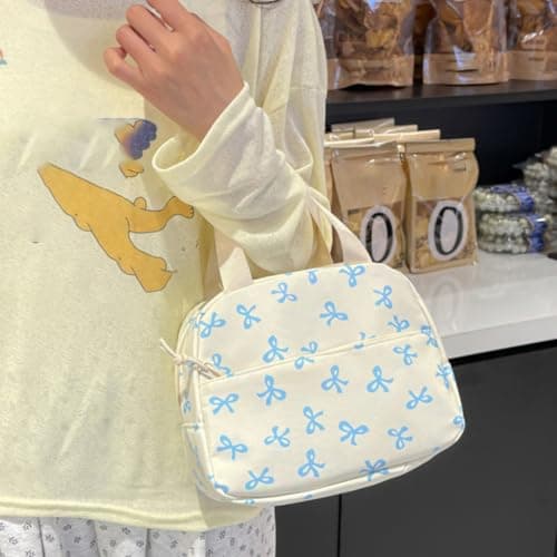 3PCS Bow School Bags for Girls Cute Backpack for School Crossbody Bag Small Bag Set Kawaii Rucksack Aesthetic Coquette Style Lightweight Large Daypack for Teens Kids Primary Secondary Middle Bookbag — view 4