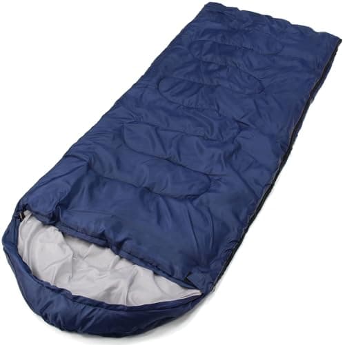 Lightweight 3-Season Sleeping Bag for Adults Warm, Compact & Durable (210 x 70 cm) – Comfortable Rectangular Design, Easy to Carry, Ideal for Camping, Hiking & Festivals (Navy Blue) — view 5