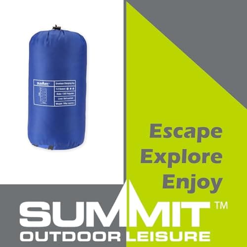 VFM e-Store - Envelope Sleeping Bag Single Stylish, Warm, Easy To Pack Camp Bag Outdoors Camping Hiking Holidays Festivals Travel - Blue Envelope — view 4