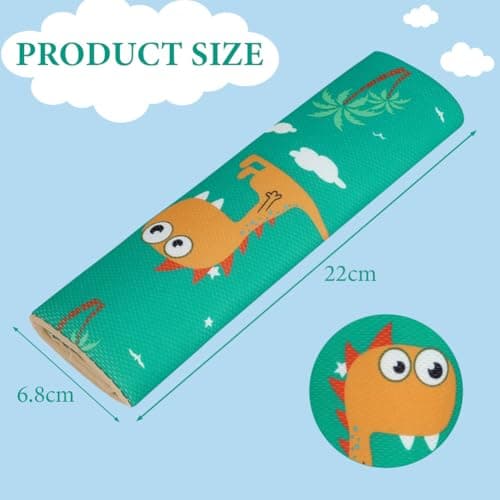 URAQT Car Seat Belt Pads, 2PCS Universal Car Seatbelt Adjuster for Kids, Multifunctional Seat Belt Protectors, Seat Belt Covers with Cartoon Pattern Fit Baby Toddler Kid Adult (Dinosaur) — view 2