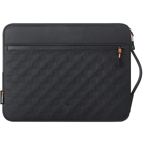 DOMISO 14 Inch Laptop Sleeve Case – Premium Waterproof & Shockproof Protective Cover for MacBook Pro M3/M2/M1 (A2779, A2442) & 14" MacBook Air | Slim Fit with Front Pocket & Carry Handle ，Black