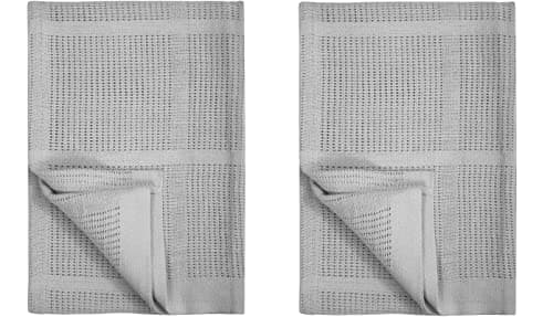 KAM LABELZ Pack of 2 Newborn Baby Girl Boy Unisex Extra Soft Light Weight Cellular Blankets| 100% Cotton Machine Washable| Fits for Moses Basket Pram Crib Travel Car Home| 70 X90 CM Value Pack (Grey)