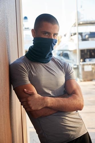 Merino Wool Multi-Purpose Headwear - Breathable, Quick-Drying, Anti-Bacterial, and Odor Resistant - Available in Black, Military Green, and Steel Blue (Blue) — view 3