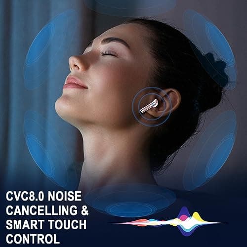 Wireless Earbuds, Bluetooth 5.4 Headphones in Ear with 4 ENC Noise Cancelling Mic, Bluetooth Earbuds 40H Playtime, HiFi Stereo Deep Bass Wireless Earphones IP7 Waterproof, USB-C Fast Charge, Pink Gold — view 5