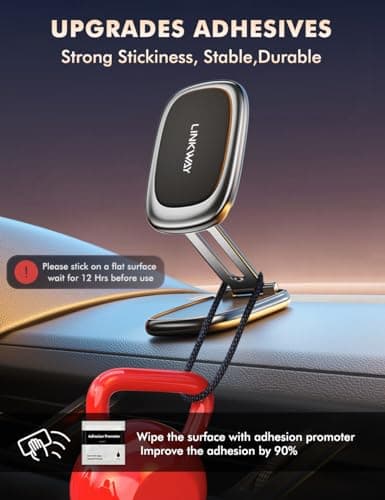 LINKWAY Magnetic Car Phone Holder Alloy Foldable 360° Magnet — view 5
